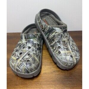 Crocs Realtree Max-5 Lined Clog Mossy Oak Camo Cozy Winter Shoes Size M9 W11